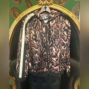 Pam & Gela Brown and Black Bomber Jacket, New Without Tags